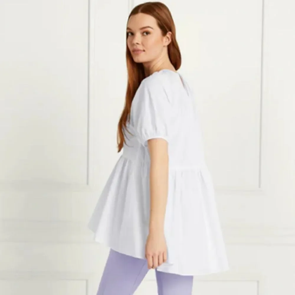 Hill House White Francesca Babydoll Top Sz XS NWT
